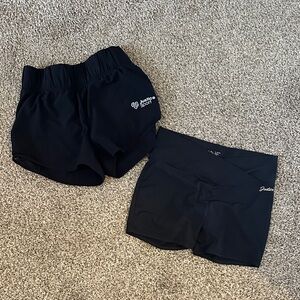 Justice Black Girls Athletic Shorts Duo